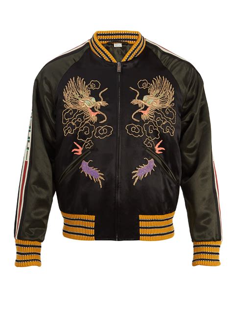 gucci mens varsity jacket|Gucci dragon bomber jacket.